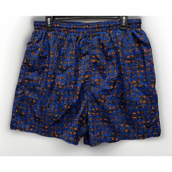 Nike Other - Nike Vintage 90s Abstract Art Multicolor Nylon Swoosh Shorts Mens Size‎ XL
